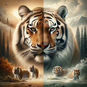 Caspian Tiger and Siberian tiger