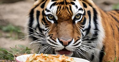 What do tigers eat in the zoo