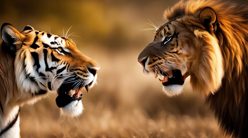 Tiger and lion face off in the ultimate showdown - Tiger vs. Lion Battle
